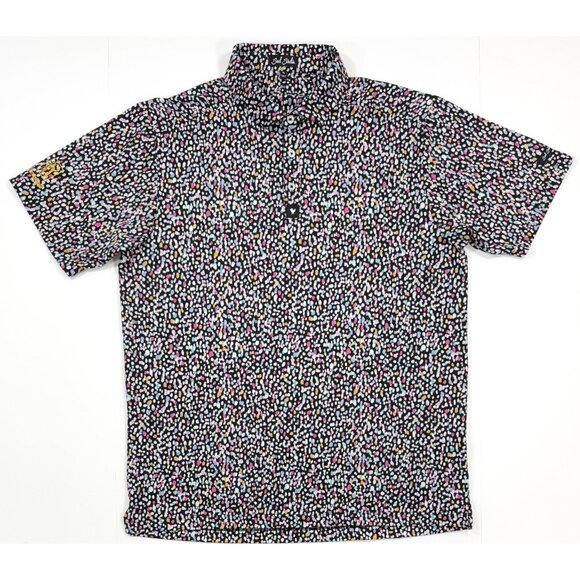 Bad Birdie Mens Polo Shirt Sz XL Scottsdale National Golf Performance Dot Print - Picture 2 of 11